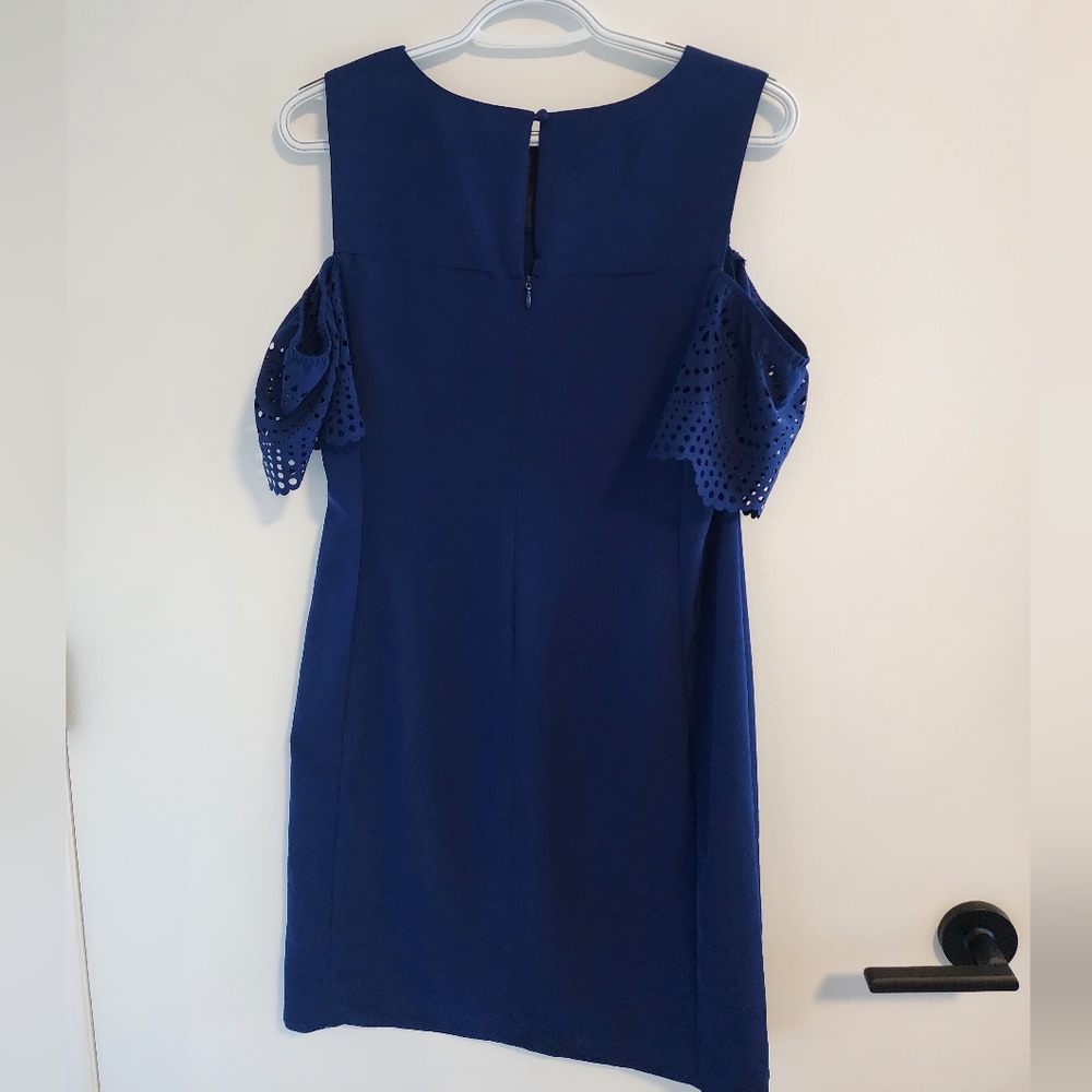 Blue off the shoulder dress